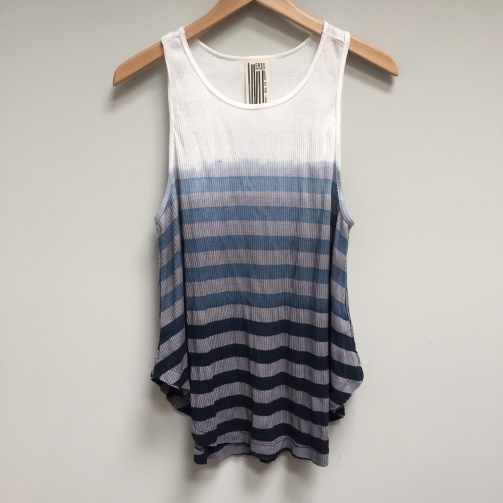 Free People Ribbed Ombré Stripe Tank Top